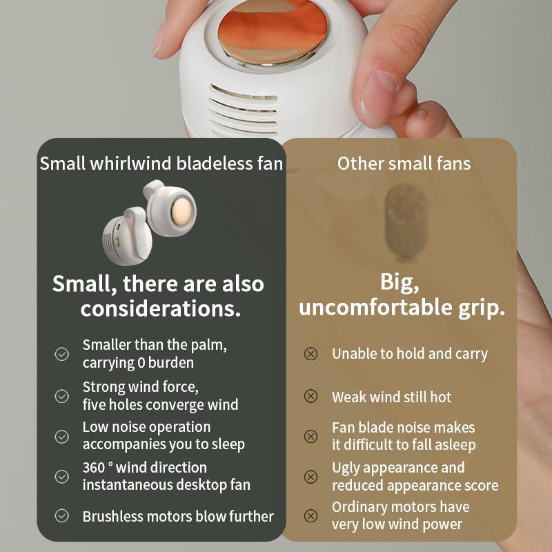 Portable Bladeless Clip Fan for Under Clothing with 23h Battery Life