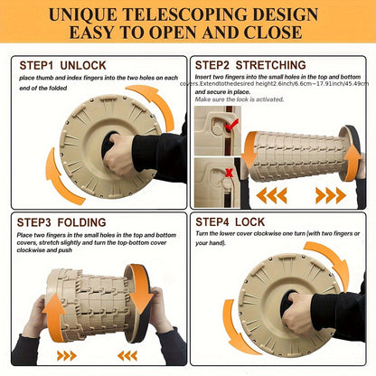 FoldAway™ – 12-Level Adjustable Folding Stool with Padded Seat for Comfort Everyday Support [50% Off]