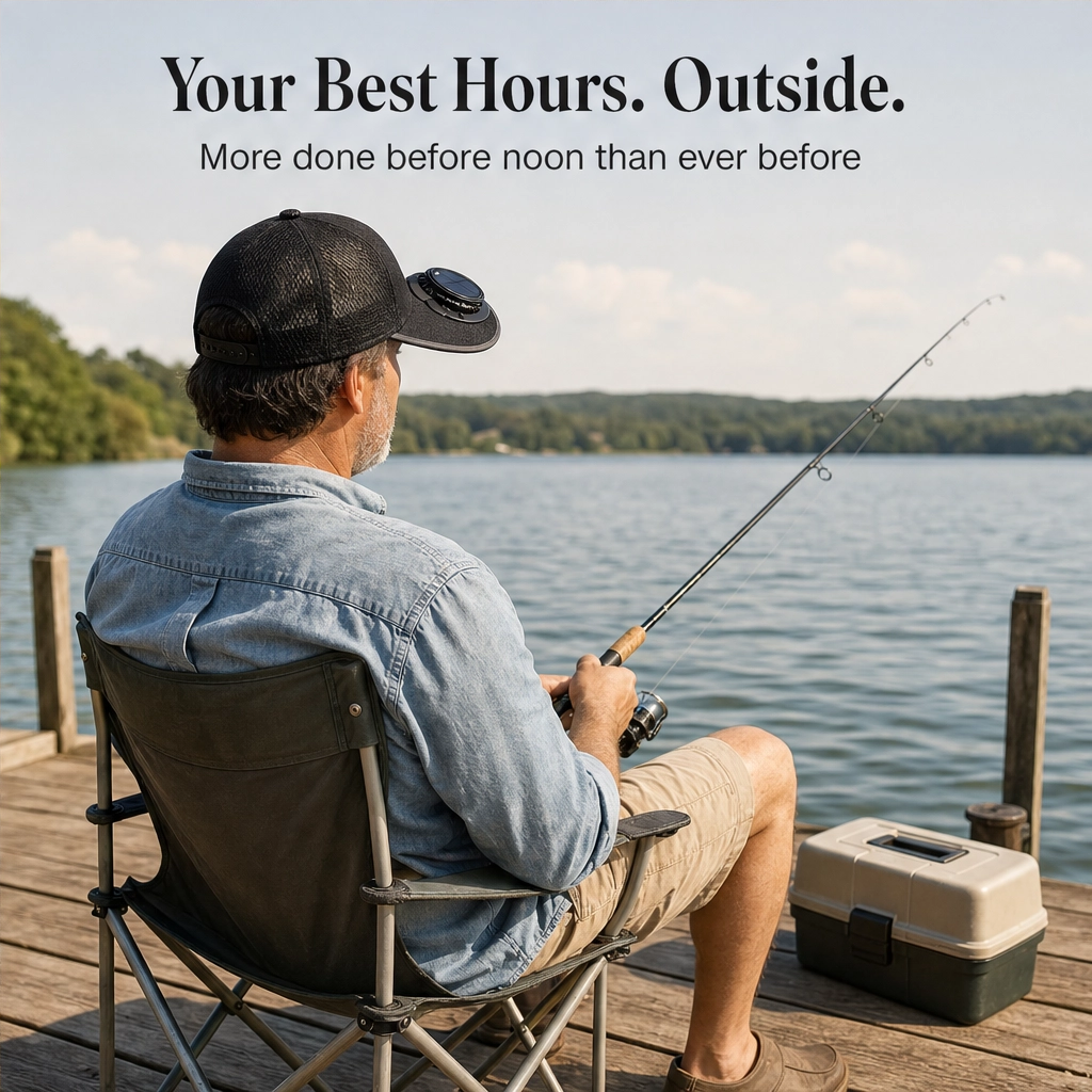Solar Fan Hat with UPF50+ UV Protection & Rechargeable Battery