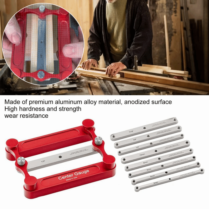 Centering Marking Tool for Woodworking Joints – Stainless Steel