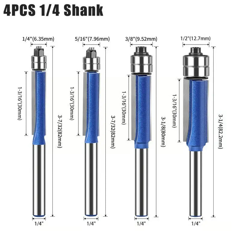 4-Piece Deburring and Polishing Tool Set for Metal, Wood & Plastic