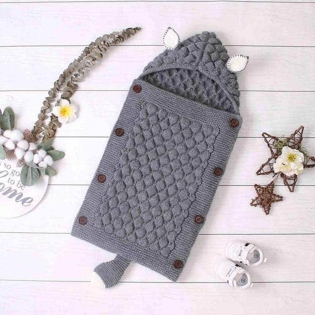Knitted Baby Sleep Bag with Ears – Breathable Cotton Blend for All Seasons