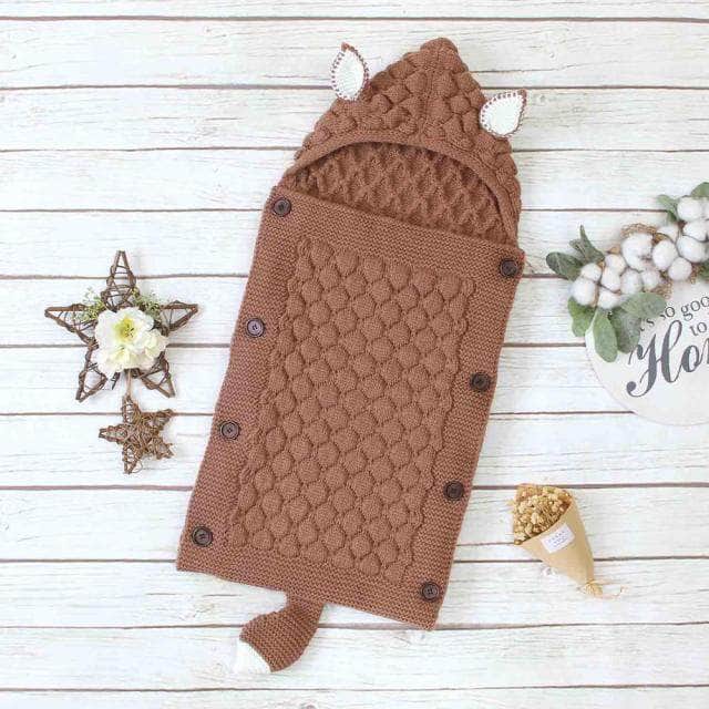 Knitted Baby Sleep Bag with Ears – Breathable Cotton Blend for All Seasons