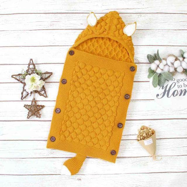 Knitted Baby Sleep Bag with Ears – Breathable Cotton Blend for All Seasons