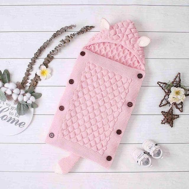 Knitted Baby Sleep Bag with Ears – Breathable Cotton Blend for All Seasons