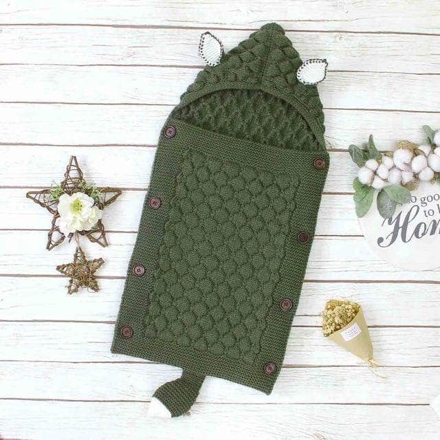 Knitted Baby Sleep Bag with Ears – Breathable Cotton Blend for All Seasons