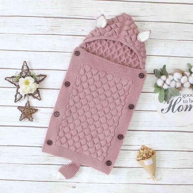 Knitted Baby Sleep Bag with Ears – Breathable Cotton Blend for All Seasons