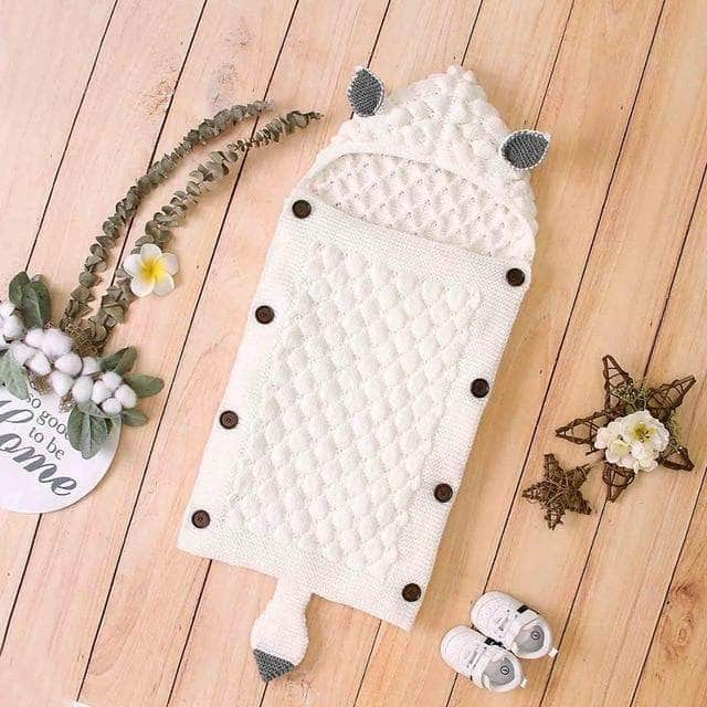 Knitted Baby Sleep Bag with Ears – Breathable Cotton Blend for All Seasons