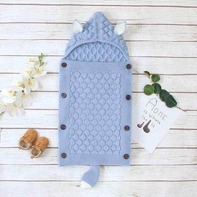 Knitted Baby Sleep Bag with Ears – Breathable Cotton Blend for All Seasons