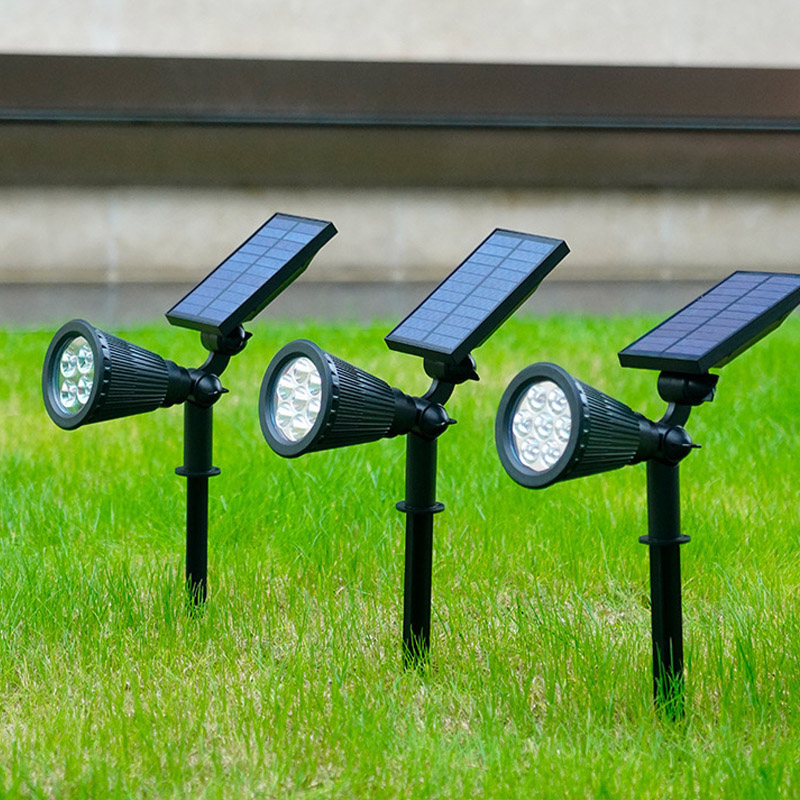 Solar-Powered LED Garden Spotlight with Automatic Dusk Sensor