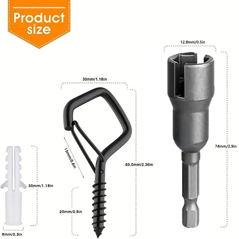 Lockable Steel Hooks with Locking Mechanism – 20 Piece Set for Indoor & Outdoor