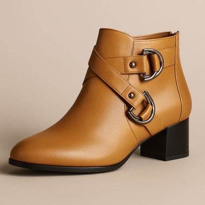 Women’s Heeled Ankle Boots with Buckle Strap