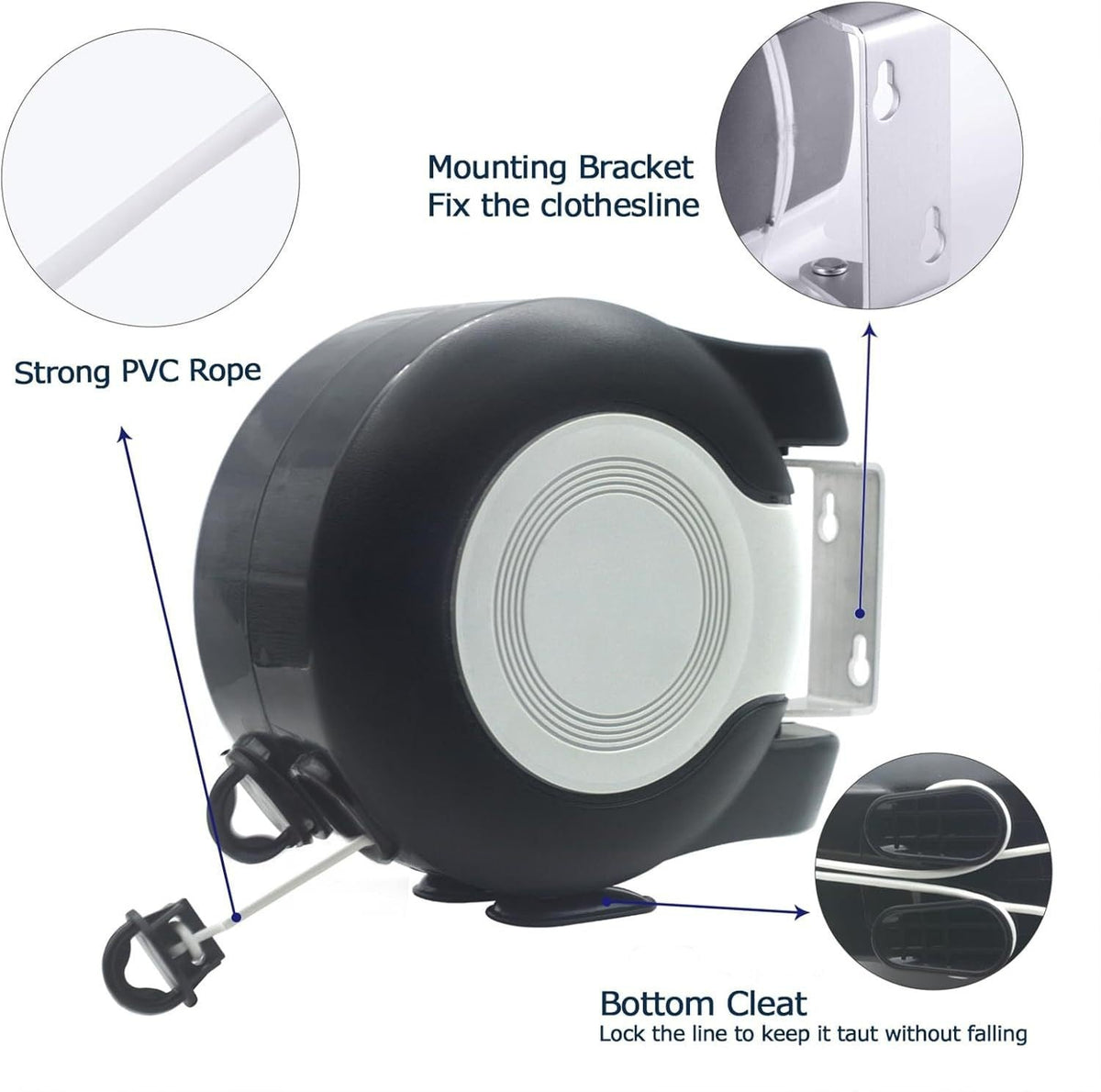 Retractable Clothesline Wall Mounted – 30m Drying Space, Indoor & Outdoor
