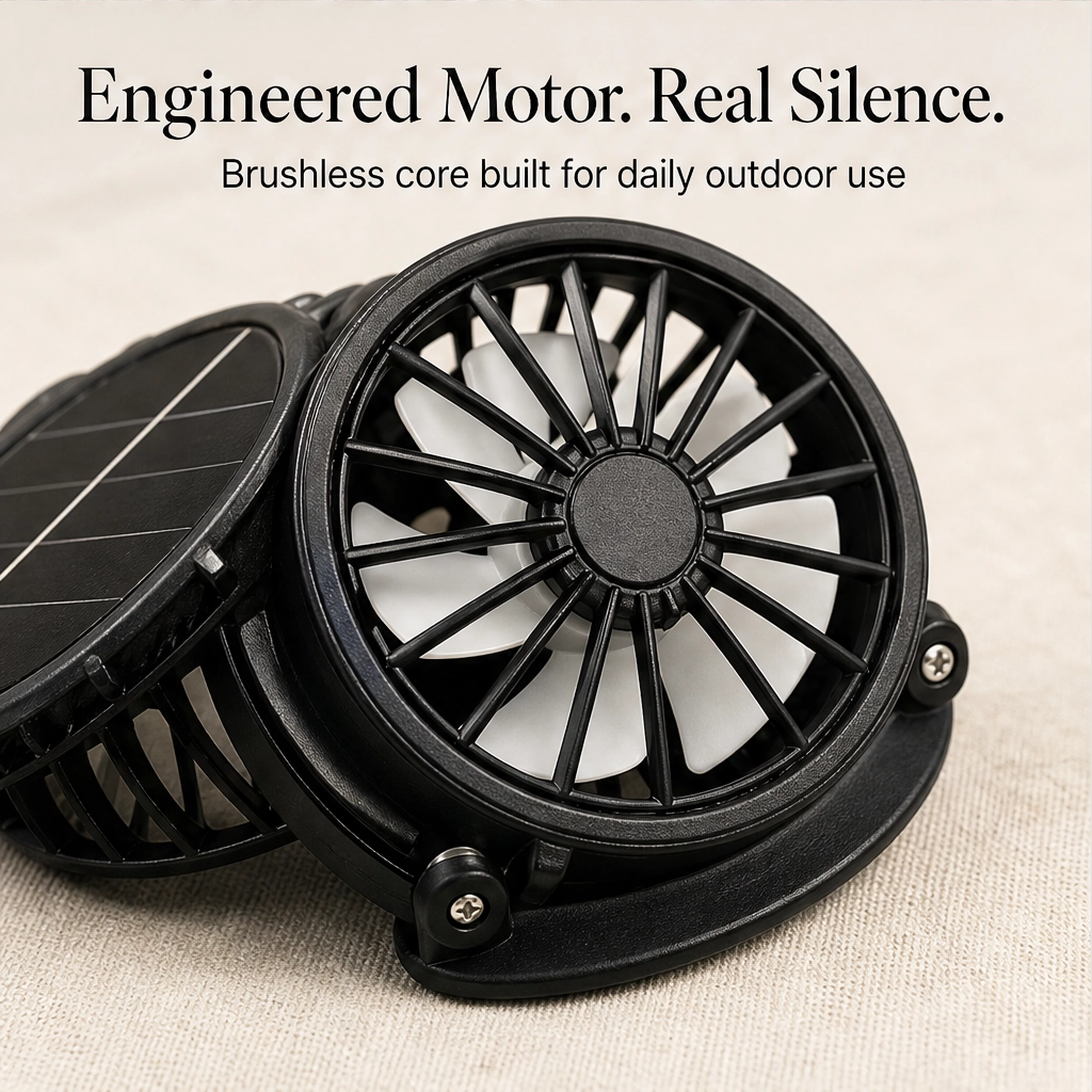 Solar Fan Hat with UPF50+ UV Protection & Rechargeable Battery