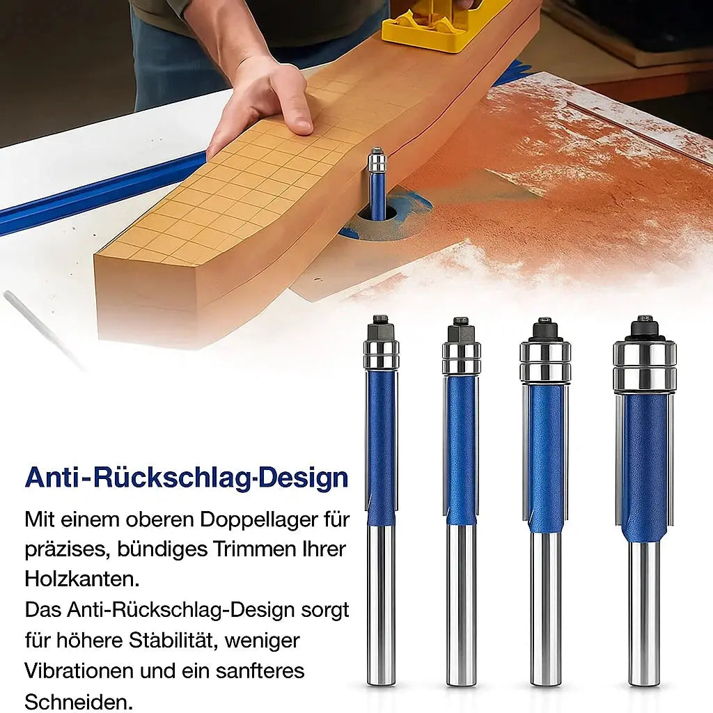 4-Piece Deburring and Polishing Tool Set for Metal, Wood & Plastic