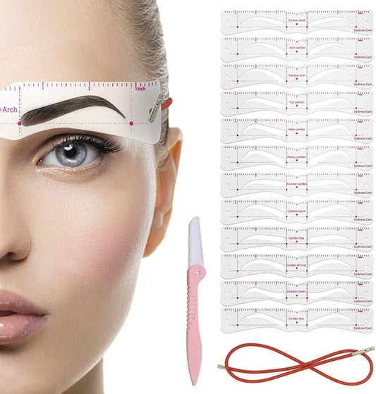 BrowTemp™ – Reusable Eyebrow Stencil Templates with Elastic Adjustable Strap [1 + 1 Free]