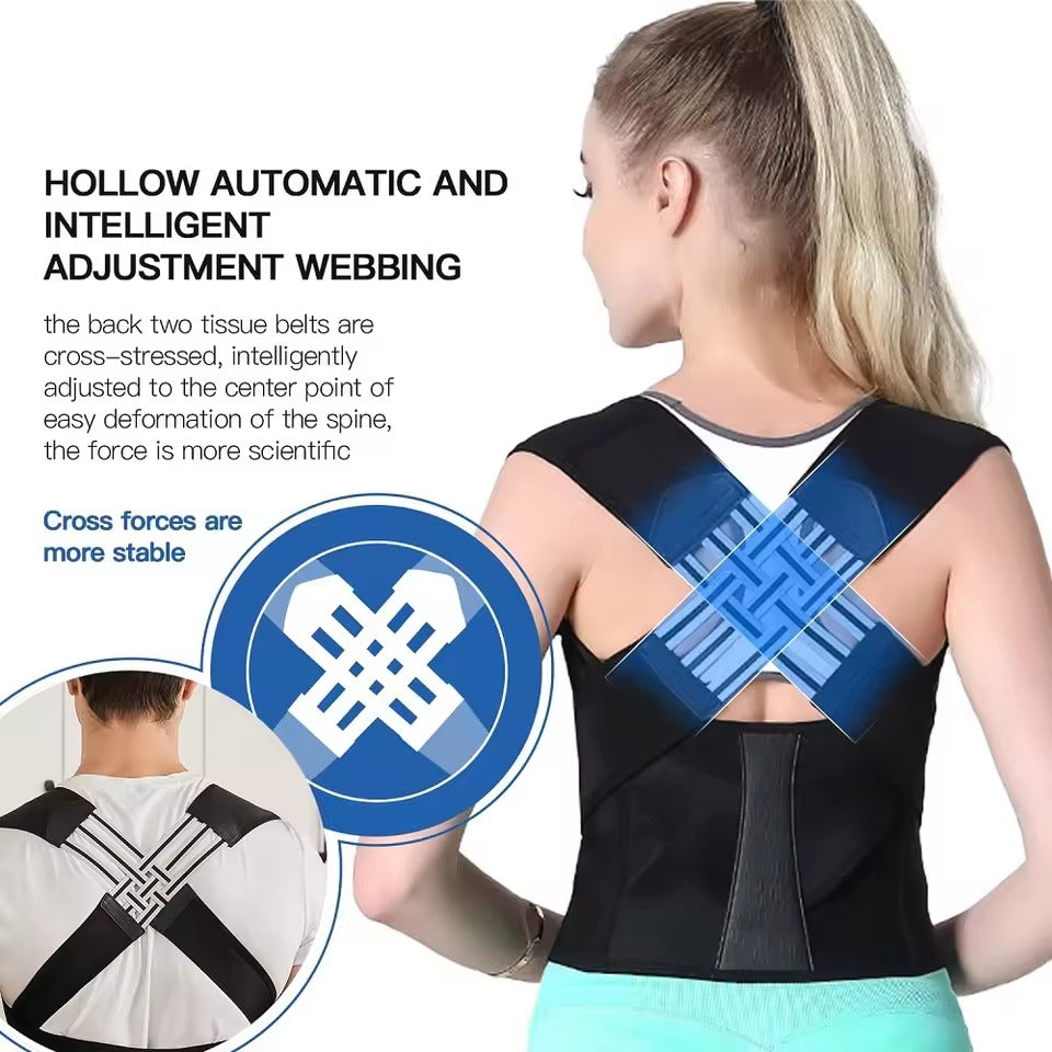 Adjustable Back Support Brace with Breathable Mesh for Upright Posture