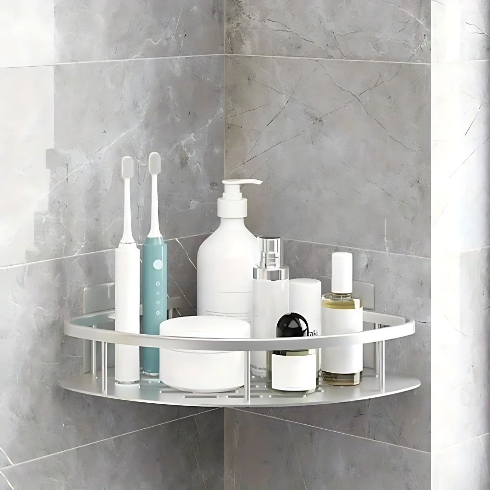 Shower Corner Shelf Without Drilling – Self-Adhesive Shower Caddy Aluminum