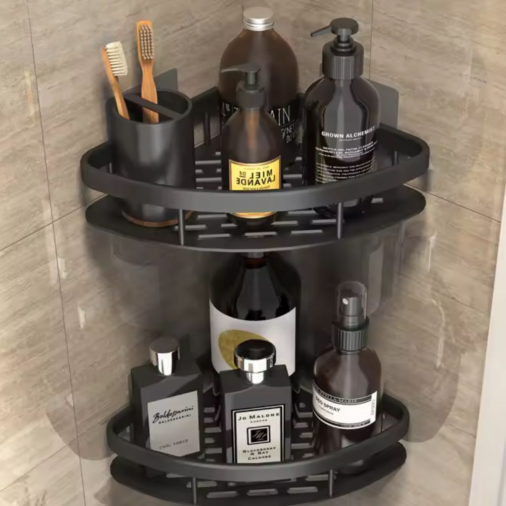 Shower Corner Shelf Without Drilling – Self-Adhesive Shower Caddy Aluminum