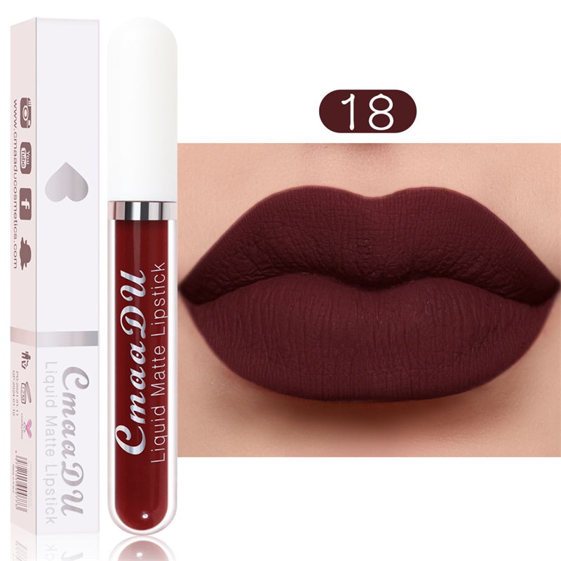 Long-Lasting Matte Lipstick Set – 18 Waterproof Shades with Vitamin E