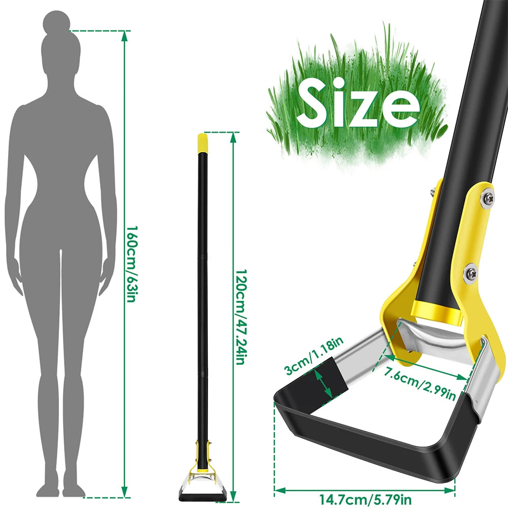 Ergonomic Stand-Up Weed Removal Hoe with Long Handle – Stainless Steel