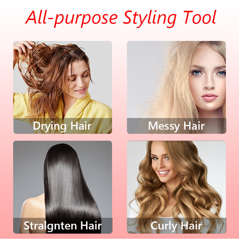 3-in-1 Rotating Hot Air-Hair Styler and Dryer | Effortless Volume & Curls | Professional Hair Styling Tool | GlamTwist Pro