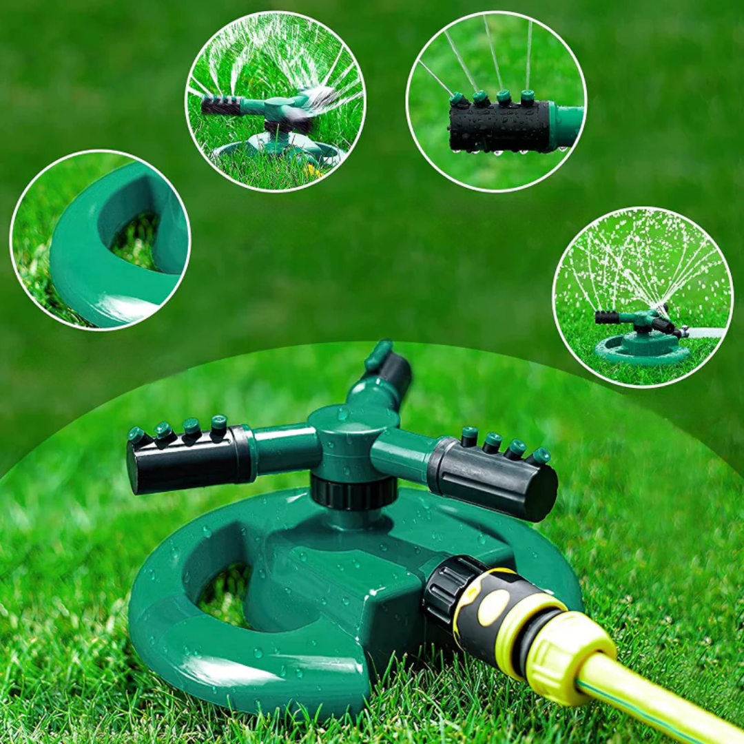 360° Rotating Garden Sprinkler with Adjustable Pressure Control