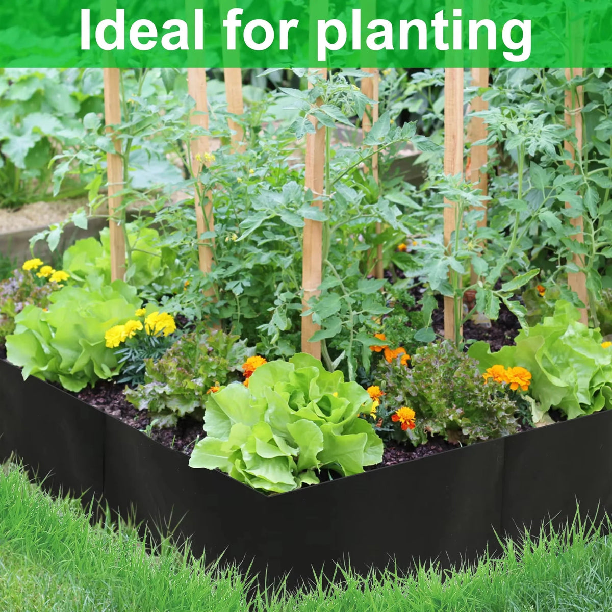Multi-Pocket Fabric Raised Bed Planter for Herbs and Vegetables