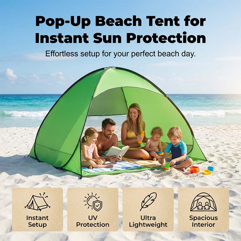 Pop-Up Beach Tent with UV Protection – Instant Shade Shelter