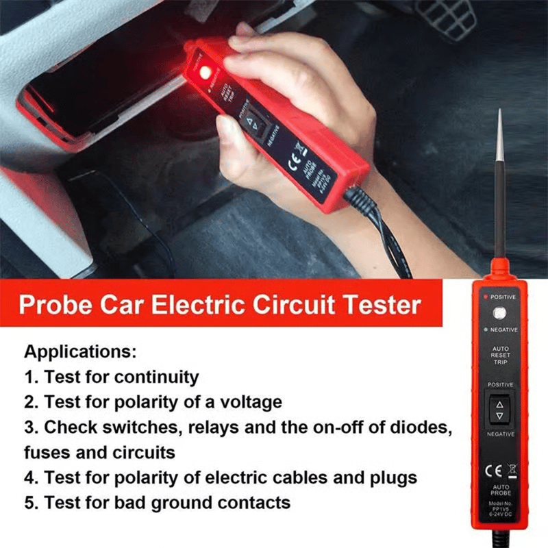 Automotive Circuit Tester Pen 6-24V for Car & Motorcycle Diagnostics