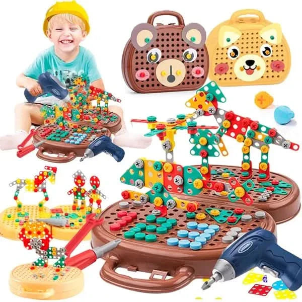 Kids Construction Toy with Electric Drill – 204 Pieces Creative Building Set