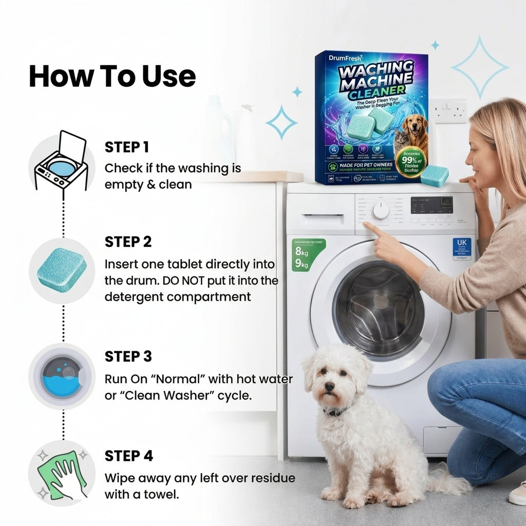 Washing Machine Cleaner Tablets – Removes Limescale, Odour & Residue