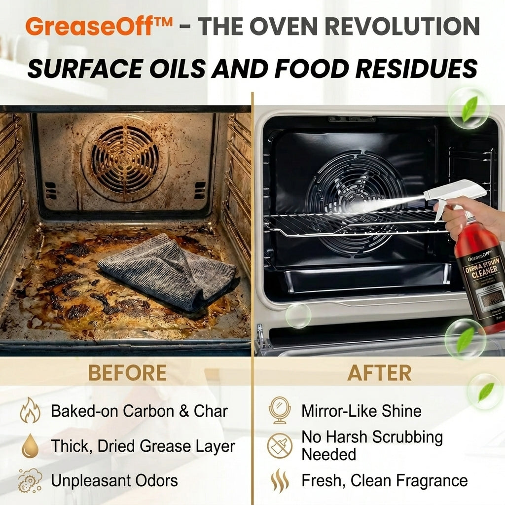 Heavy-Duty Oven & Kitchen Grease Cleaner Spray for Burnt-On Grime