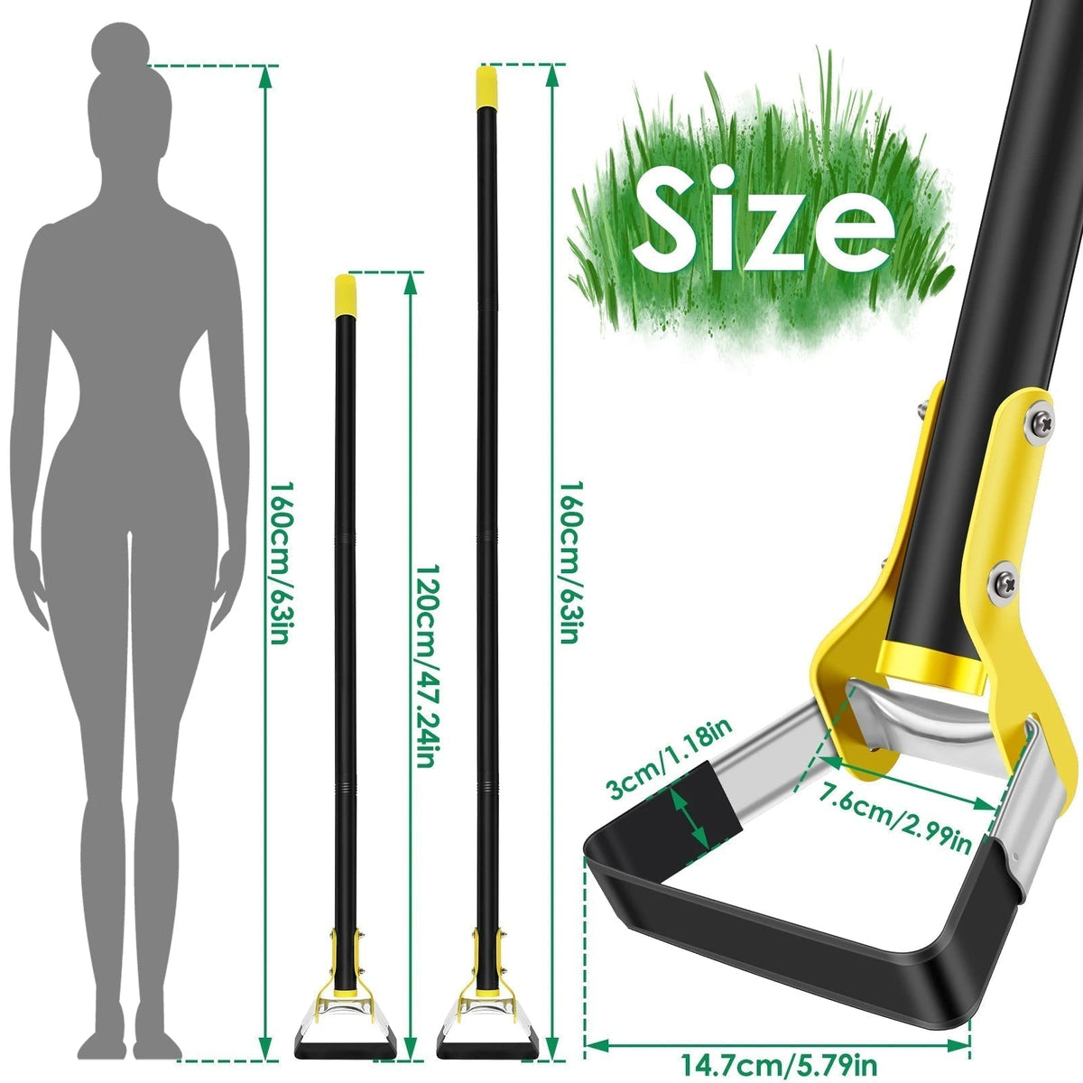 Ergonomic Stand-Up Weed Removal Hoe with Long Handle – Stainless Steel