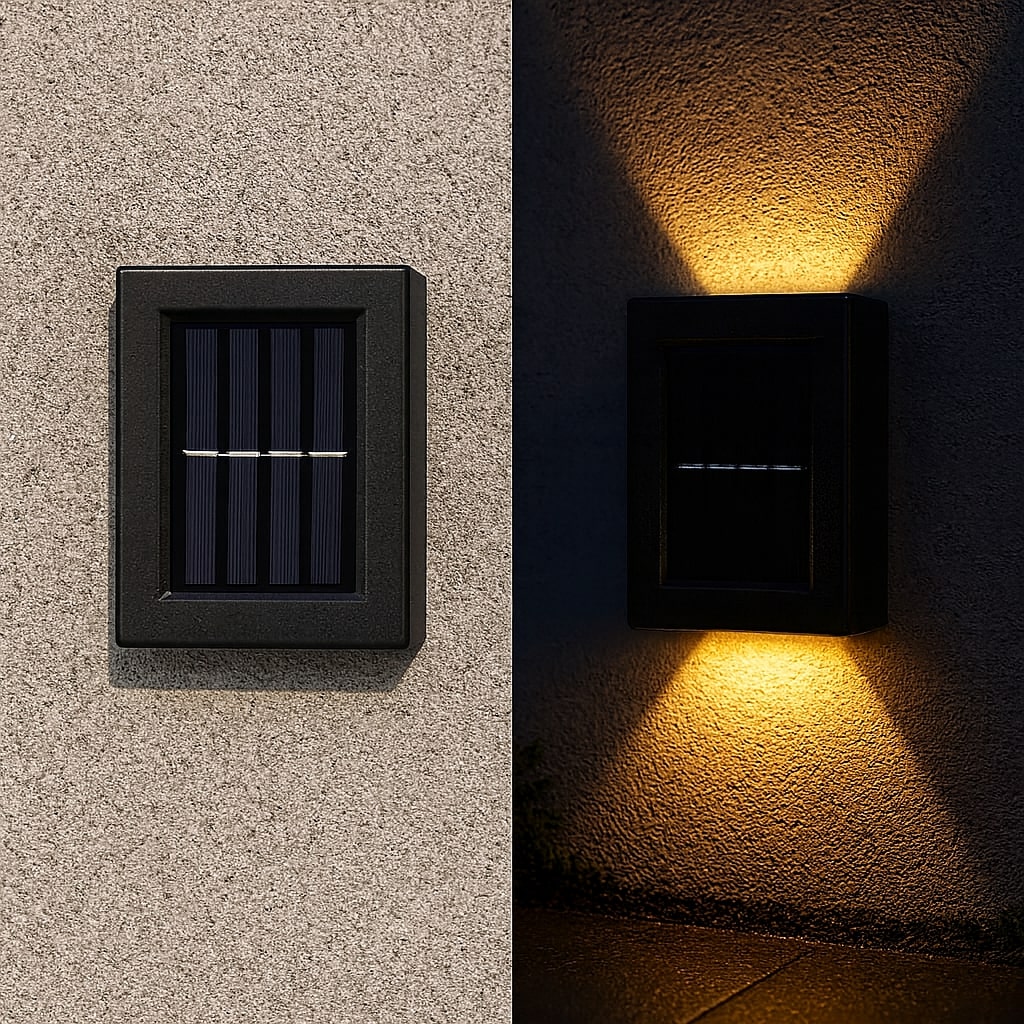 LED Solar Wall Lights Outdoor – IP65 Waterproof Wireless Garden Patio Lighting