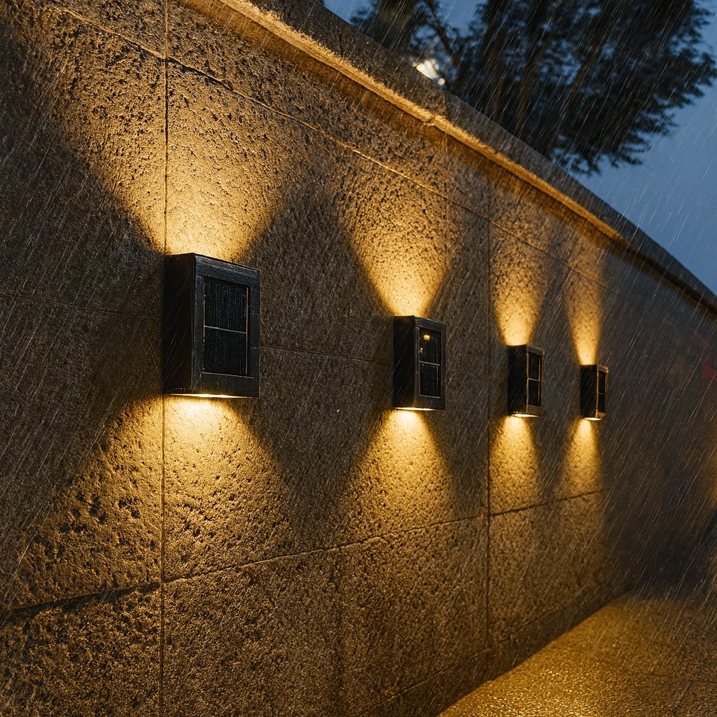 LED Solar Wall Lights Outdoor – IP65 Waterproof Wireless Garden Patio Lighting