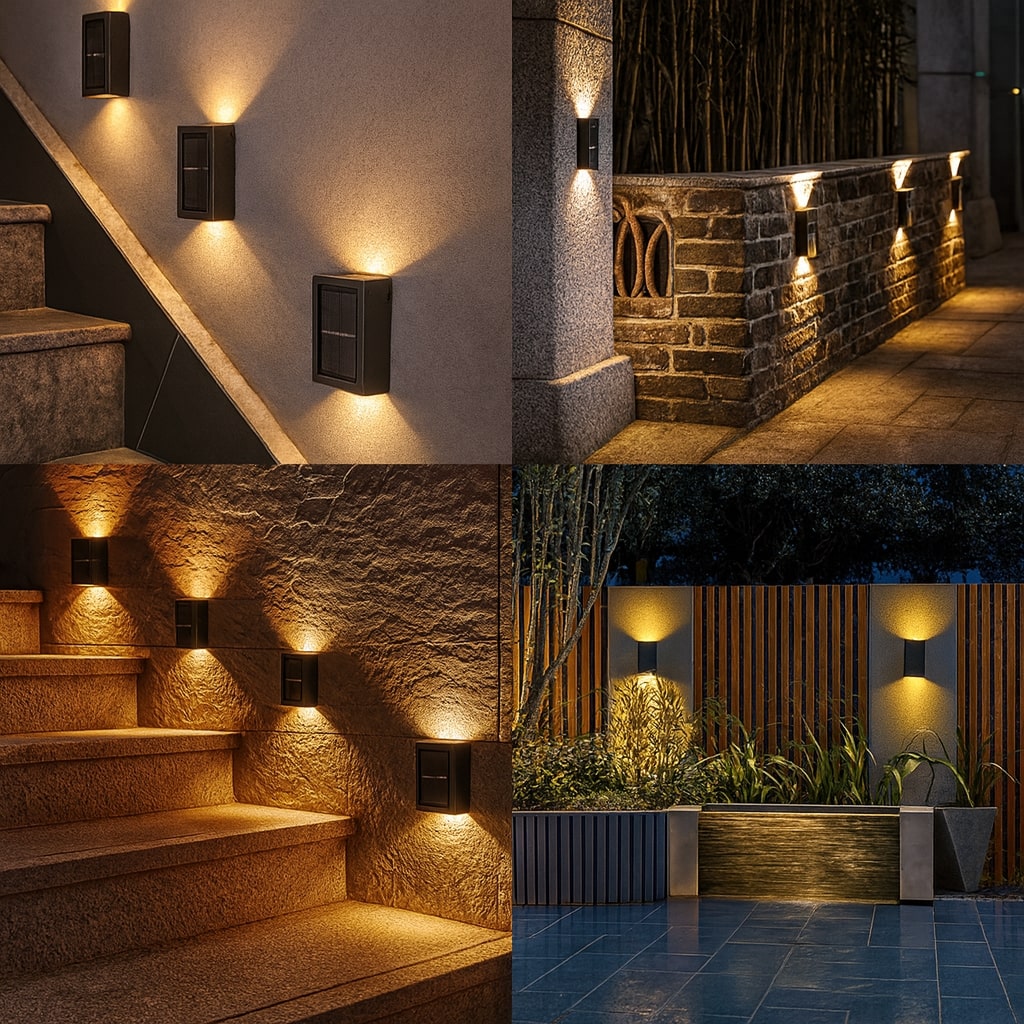 LED Solar Wall Lights Outdoor – IP65 Waterproof Wireless Garden Patio Lighting