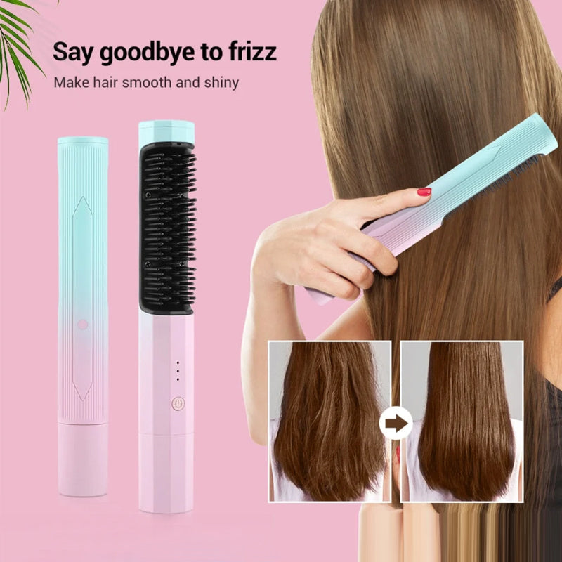 Wireless Hair Straightener with 4000mAh Battery & 3 Heat Settings