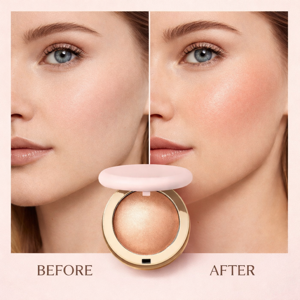 2-in-1 Blush & Highlighter Powder with Hyaluronic Acid & Mirror