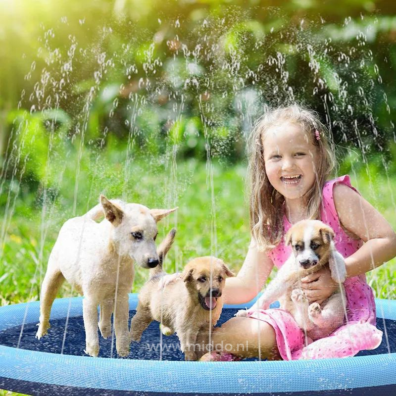 Water Play Mat for Kids & Pets – Splash Pad with Garden Hose Connection