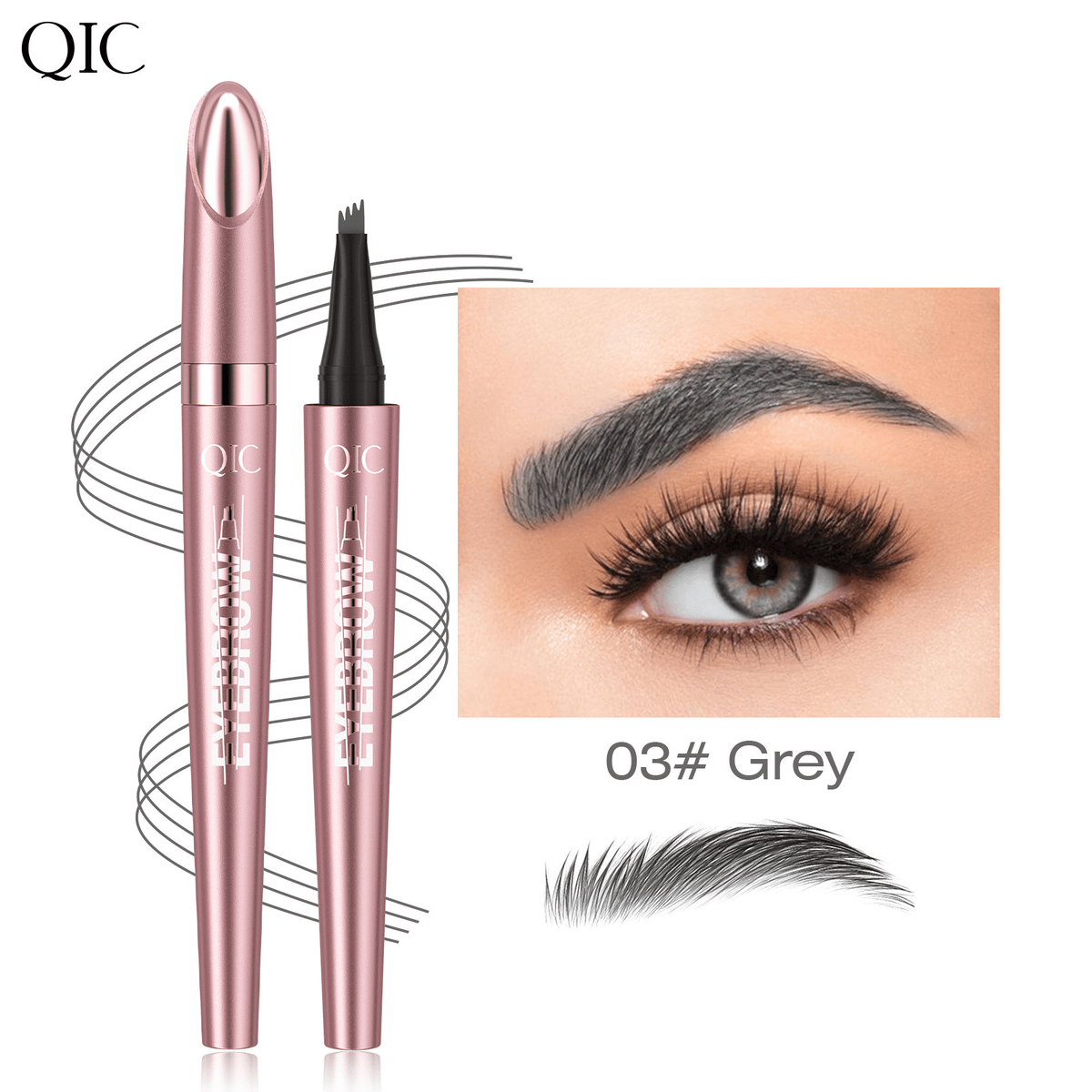 Waterproof Micro Fork Eyebrow Pencil with 4-Point Tip