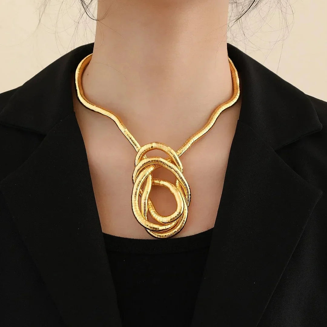 Flexible Snake Chain Necklace – Transformable Choker, Bracelet & Hair Accessory