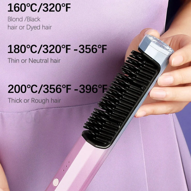 Wireless Hair Straightener with 4000mAh Battery & 3 Heat Settings