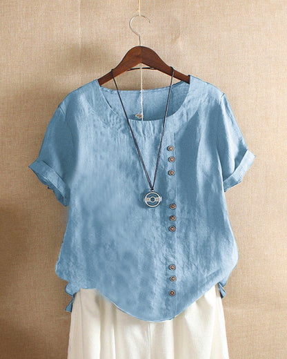 Beatrice | Women’s Summer Button Detail Casual Blouse