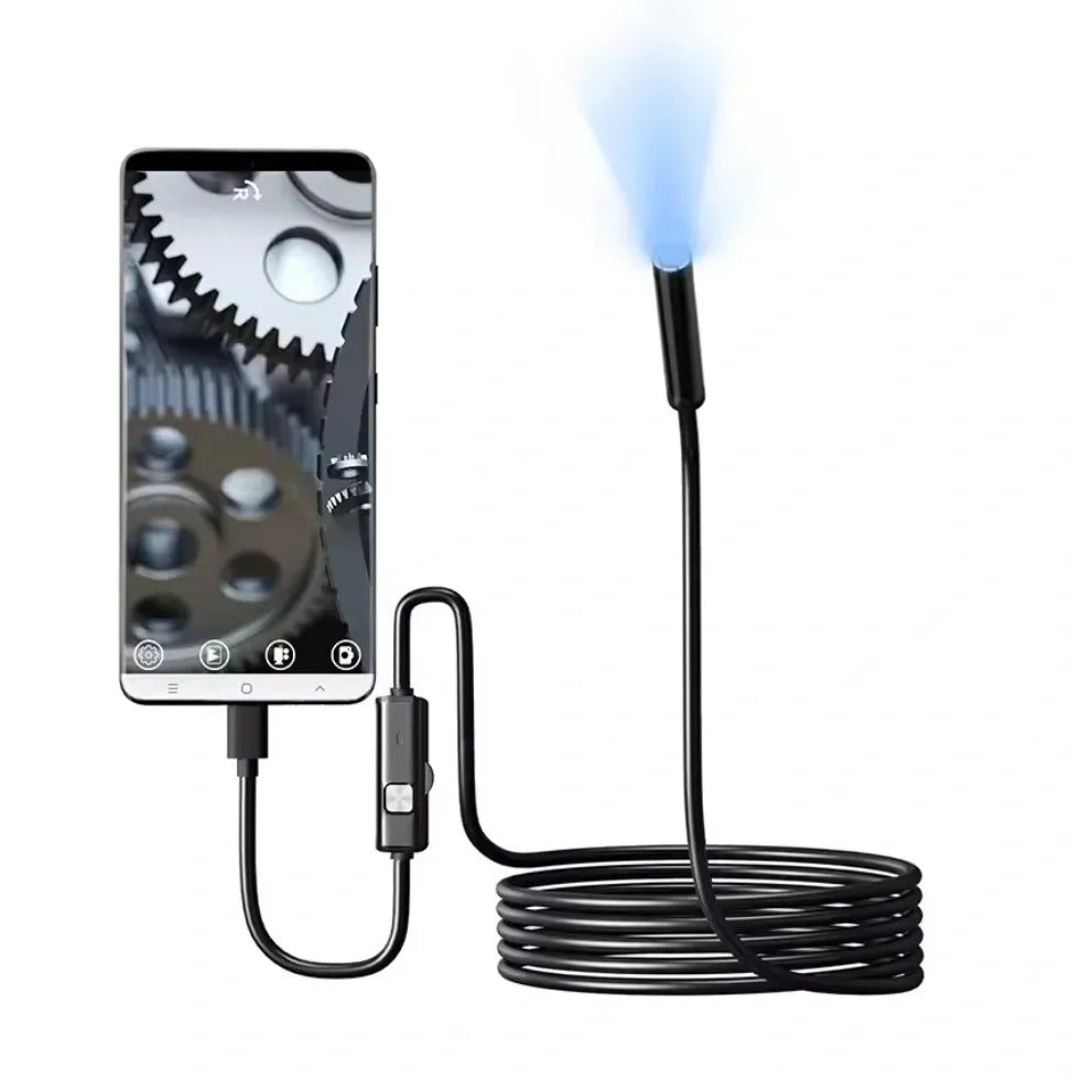 HD Endoscope Camera 1080P for Smartphones – 8mm Waterproof USB-C Inspection