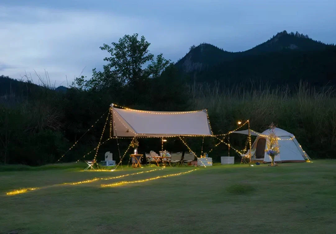 Retractable LED String Lights 10m Waterproof Portable Outdoor