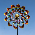 Decorative Metal Garden Windmill with Flower Design for Outdoor Spaces