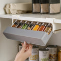 Adhesive Spice Rack – Under-Shelf Organizer with 6 Jars