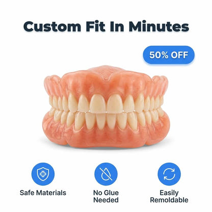 CustomDenture – Naturally Beautiful Teeth Without Adhesive – 50% Off