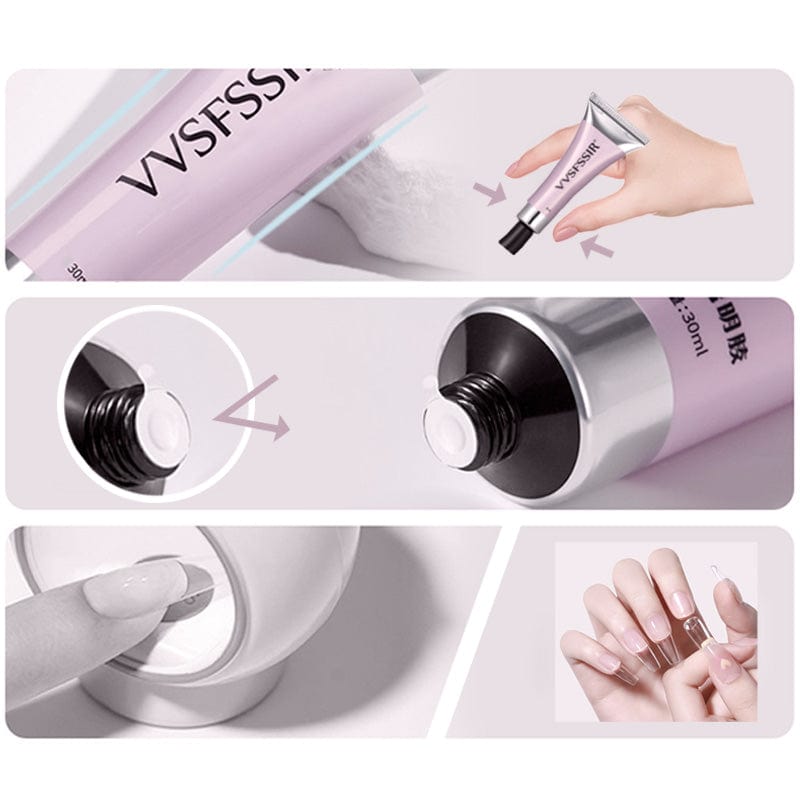 3-in-1 Nail Art Kit with UV Lamp, Nail Glue & Remover for Press-On Nails